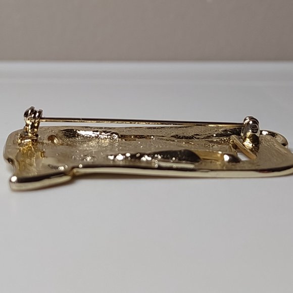 Vintage Gold Tone AJC Louis Armstrong Trumpet Brooch - Picture 12 of 12